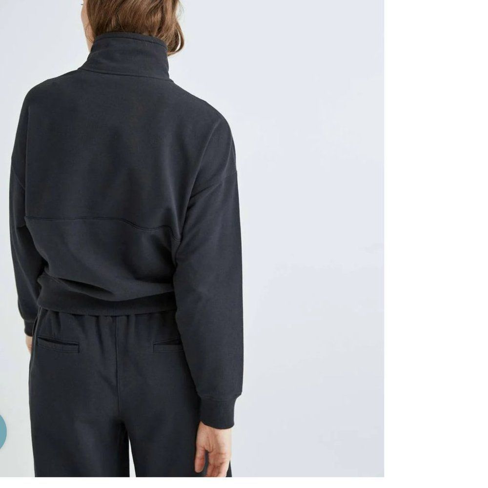 NWT Richer Poorer Women's Stretch Terry Half Zip Pullover Black Size M - Picture 3 of 11